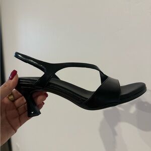 Naturalizer Black Slingback Kitten Heel Sandal